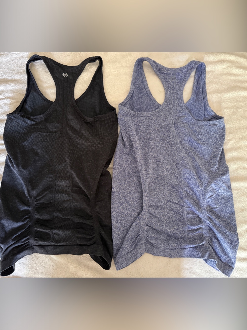 Athleta Racerback Tank Tops - Black & Heather Blue XS
